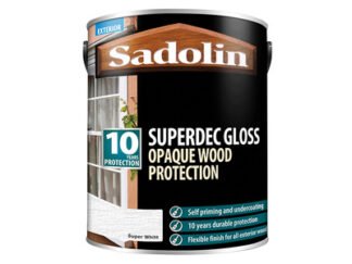 Sadolin Superdec Opaque Wood Protection Super White Gloss 5 litre (5721147973358) SAD5028852