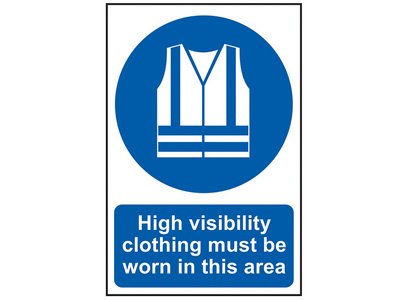 Scan High Visibility Jackets Must Be Worn In This Area - PVC 200 x 300mm (5015397221827) SCA0022