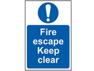 Scan Fire Escape Keep Clear - PVC 200 x 300mm (5015397133007) SCA0158