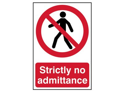 Scan Strictly No Admittance - PVC 200 x 300mm (5015397134554) SCA0608