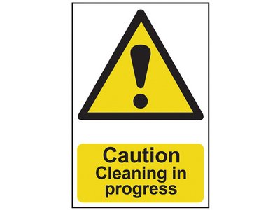 Scan Caution Cleaning In Progress - PVC Sign 200 x 300mm (5015397156280) SCA1114