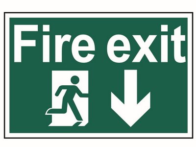 Scan Fire Exit Running Man Down - PVC 300 x 200mm (5015397136145) SCA1503