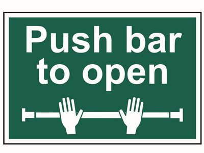 Scan Push Bar To Open - PVC 300 x 200mm (5015397136343) SCA1523