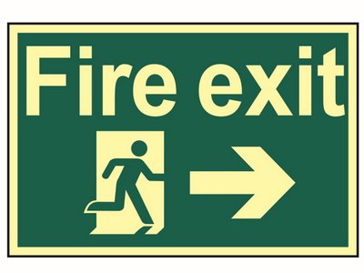 Scan Fire Exit Running Man Right - Photoluminescent 300 x 200mm (5015397152930) SCA1581