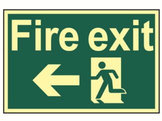 Scan Fire Exit Running Man Left - Photoluminescent 300 x 200mm (5015397152954) SCA1583