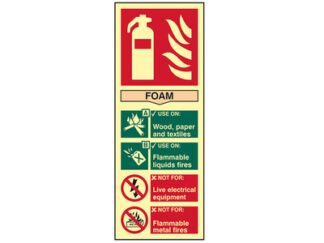 Scan Fire Extinguisher Composite Foam - Photoluminescent 75 x 200mm (5015397203663) SCA1591
