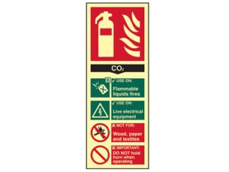 Scan Fire Extinguisher Composite CO2 - Photoluminescent 75 x 200mm (5015397203670) SCA1592