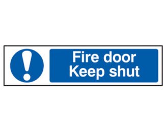 Scan Fire Door Keep Shut - PVC 200 x 50mm (5015397144041) SCA5004