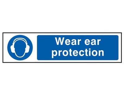 Scan Wear Ear Protection - PVC Sign 200 x 50mm (5015397150578) SCA5016