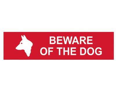 Scan Beware Of The Dog - PVC Sign 200 x 50mm (5015397144607) SCA5251