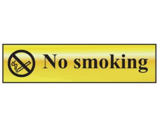 Scan No Smoking - Polished Brass Effect 200 x 50mm (5015397144621) SCA6000