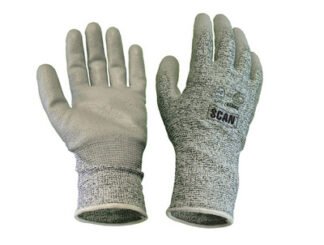 Scan Grey PU Coated Cut 5 Gloves - XL (Size 10) (5023969306971) SCAGLOCUT5XL