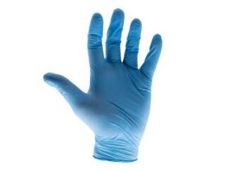 Scan Blue Nitrile Disposable Gloves Medium (Box of 100) (5023969007717) SCAGLODNM