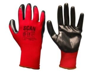 Scan Nitrile Coated Knitted Gloves - L (Size 9) (5023969299297) SCAGLONITBL