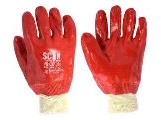 Scan PVC Knitwrist Gloves - L (Size 9) (5023969224213) SCAGLOPVCKW