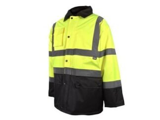 Scan Hi-Vis Yellow/Black Motorway Jacket - XL (48in) (5023969006017) SCAHVMJXLYB