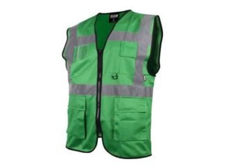 Scan Hi-Vis Utility Green Waistcoat - XL (46in) (5023969006338) SCAHVUWXLG