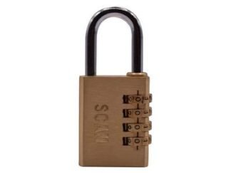 Scan Brass Combination Padlock 38mm (5023969007656) SCAPLB38COM