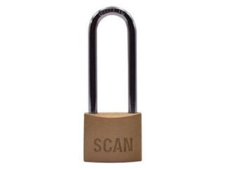 Scan Brass Padlock 40mm Long Shackle (5023969007816) SCAPLB40LS