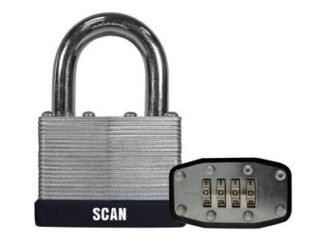 Scan Laminated Steel Combination Padlock 50mm (5023969007915) SCAPLLAM50C