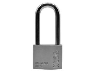 Scan Stainless Steel Padlock 50mm Long Shackle (5023969008288) SCAPLSS50LS