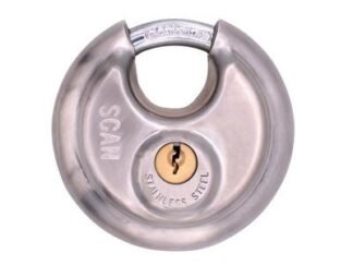 Scan Stainless Steel Disk Type Padlock 80mm (5023969008042) SCAPLSS80DIS