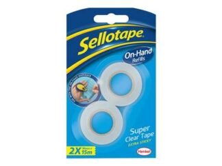 Sellotape On-Hand Refill 18mm x 15m Clear (Pack 2) (5010305056430) SLT1740339