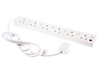 Smj Extension Lead 240V 6-Way 13A Switched Neon 2m (5060038166036) SMJF6W2IS