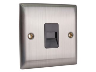 Smj Master Telephone Outlet Brushed Steel (5060038171290) SMJSKTELMBS