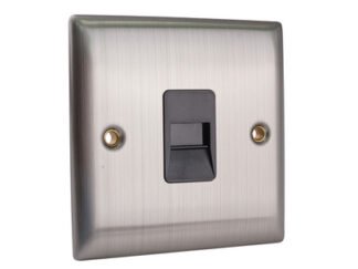 Smj Secondary Telephone Outlet Brushed Steel (5060038171306) SMJSKTELSBS
