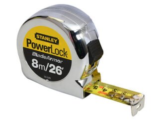 Stanley PowerLock® BladeArmor® Pocket Tape 8m/26ft (Width 25mm) (3253560335267) STA033526