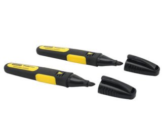 Stanley Chisel Tip Marker Black (Pack 2) (3253560473143) STA047314