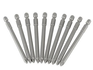 Stanley Pozidriv Power Bits PZ2 x 100mm (Box 10) (3253563688070) STA368807B
