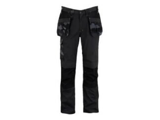 Stanley Dixon Slim Fit Trousers Black Camouflage Waist 38in Leg R (5055160077510) STCDIXONC38