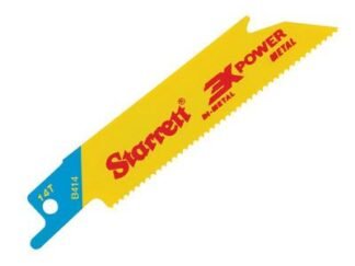 Starrett B414-5 Bi-Metal Reciprocating Blade, Metal Straight 100mm 14 TPI (Pack 5) (7891265153197) STRB4145