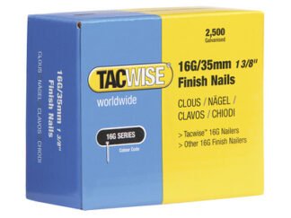 Tacwise 16 Gauge Straight Finish Nails 38mm (Pack 2500) (5018505102797) TAC0296