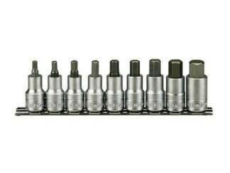 Teng M1212 Socket Clip Rail Hex Set of 9 Metric 1/2in Drive (5020385030534) TENM1212