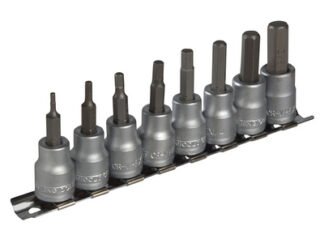 Teng M3811 Socket Clip Rail AF Hex Set of 8 3/8in Drive (5020385030152) TENM3811