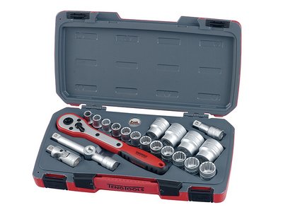 Teng T1221 Socket Set of 21 Metric 1/2in Drive (5020385010703) TENT1221