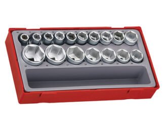 Teng TT1217-6 Metric 6-Pt Socket Set, 17 Piece - 1/2in Drive (5020385010420) TENTT12176