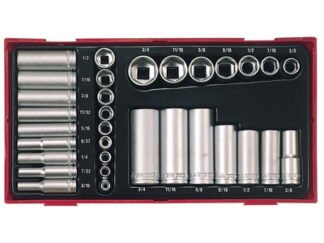 Teng TTAF32 Regular/Deep Socket Set, 32 Piece - 1/4 & 3/8in Drive (5020385010383) TENTTAF32