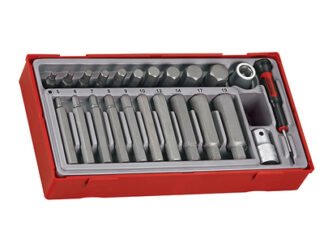 Teng TTHEX23 Metric Hex Bit Socket Set, 23 Piece - 1/2in Drive (5020385030749) TENTTHEX23