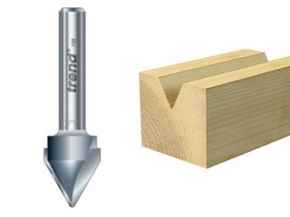 Trend 11/5 x 1/4 TCT V-Groove Cutter 60 degrees 10.3 x 12.7mm (5027654002148) TRE11514TC