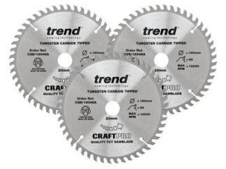 Trend CraftPro Plunge Saw Blade 160 x 20mm x 48T (Pack 3) (5027654062654) TRECSB1603P