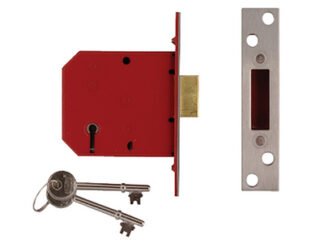 Union 2101 5 Lever Mortice Deadlock Satin Chrome Finish 65mm 2.5in Box (5011802004412) UNNJ2101SC25
