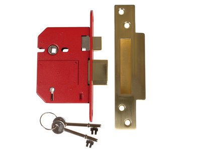 Union StrongBOLT 2200S BS 5 Lever Mortice Sashlock Satin Brass 81mm Visi (5011802165458) UNNY2200SP30