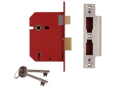 Union 2201 5 Lever Mortice Sashlock Satin Chrome 65mm 2.5in Box (5011802004955) UNNJ2201SC25