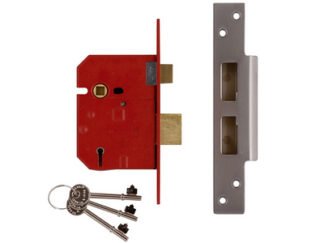 Union 2234E 5 Lever BS Mortice Sashlock Plated Brass Finish 79.5mm 3 in Visi (5011802036093) UNNY2234EP30