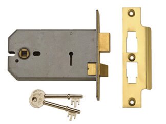 Union 2077-5 3 Lever Horizontal Mortice Lock Satin Chrome 124mm (5011802084476) UNNY2077SC5