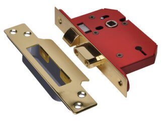Union StrongBOLT 2203S 3 Lever Mortice Sashlock Polished Brass 81mm 3in Visi (5011802175365) UNNY2203PB30
